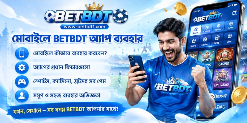 মোবাইলে BETBDT অ্যাপ ব্যবহার